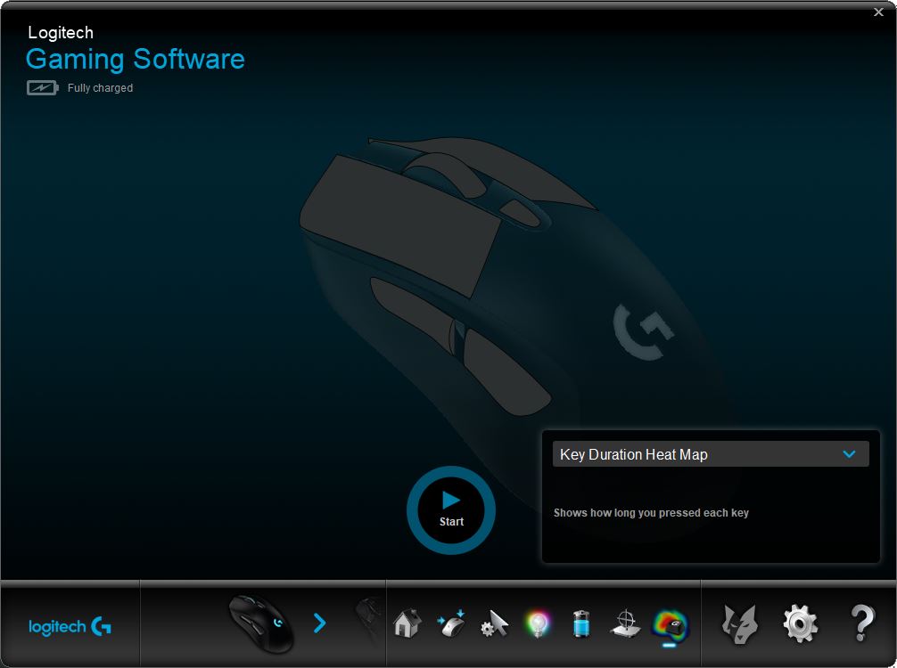 Logitech Gaming Software input analysis screen
