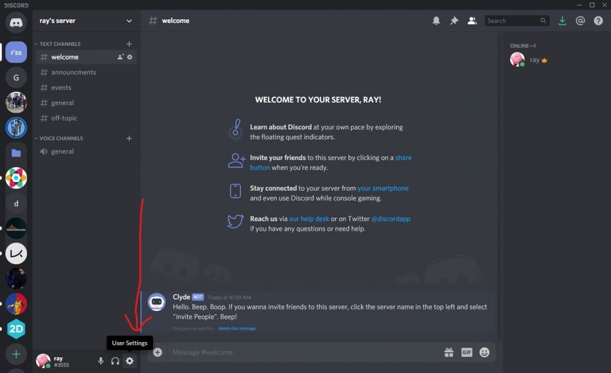 Discord audio settings