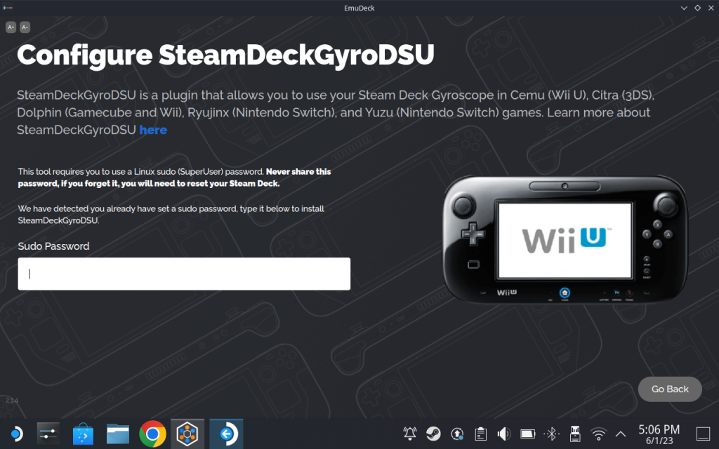 Configure SteamDeckGyroDSU