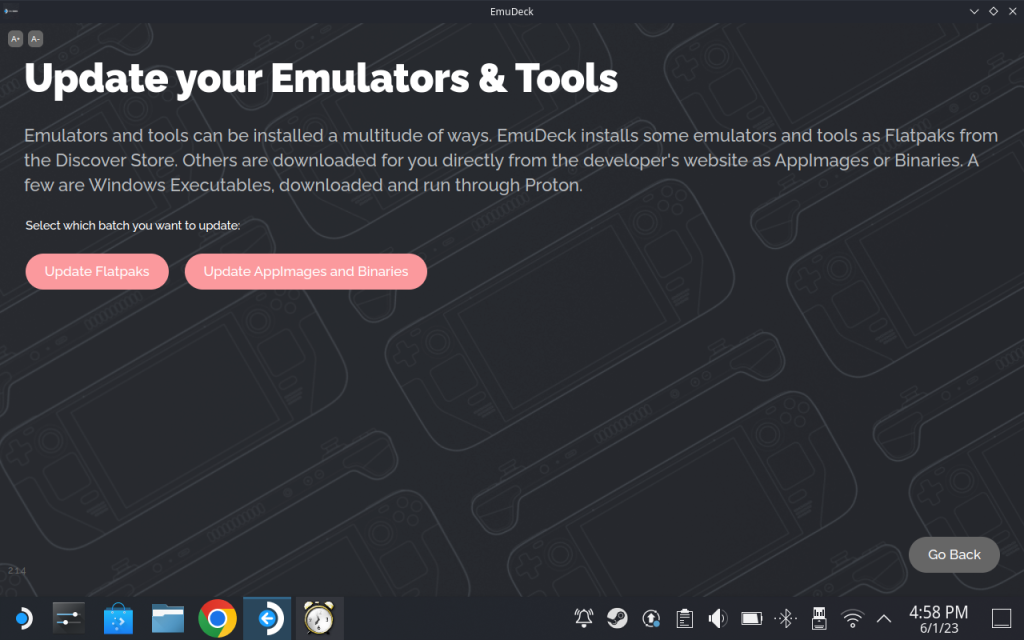 Update emulators in Steam Deck