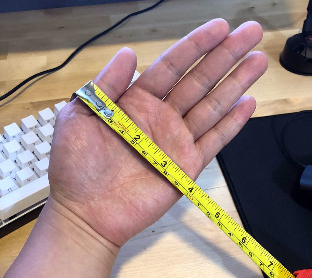 Measuring hand width