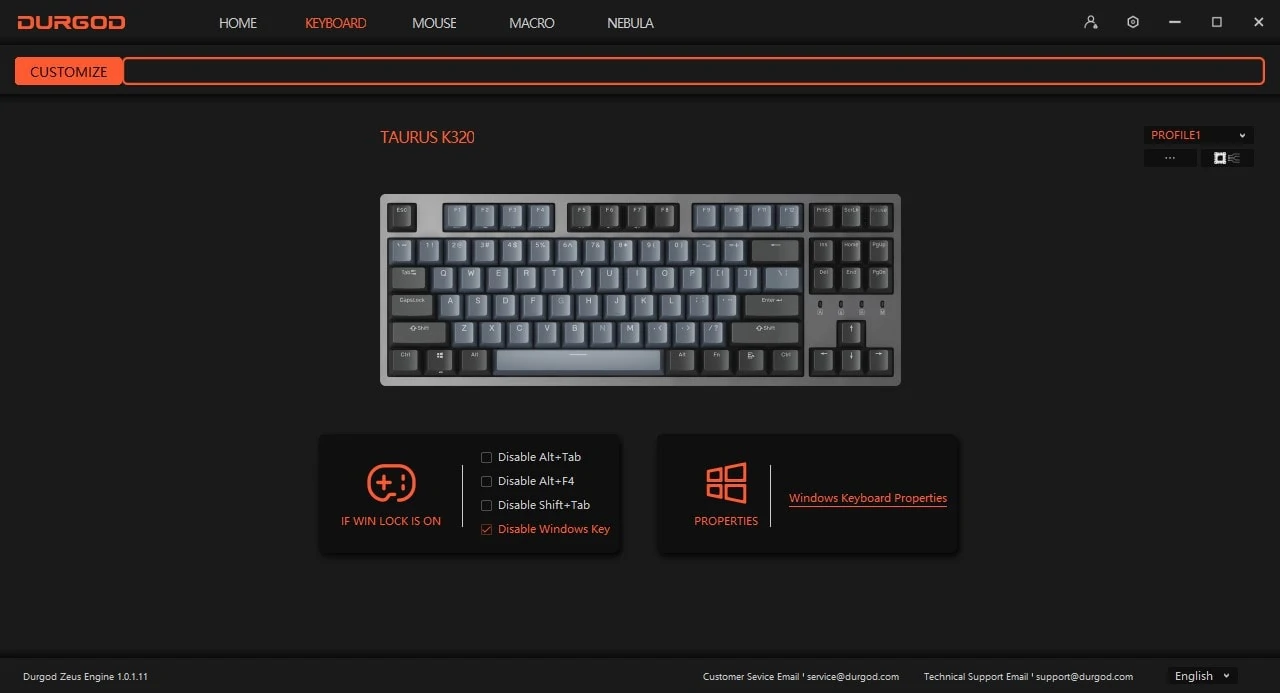 Durgod Taurus - Software Keyboard Profile