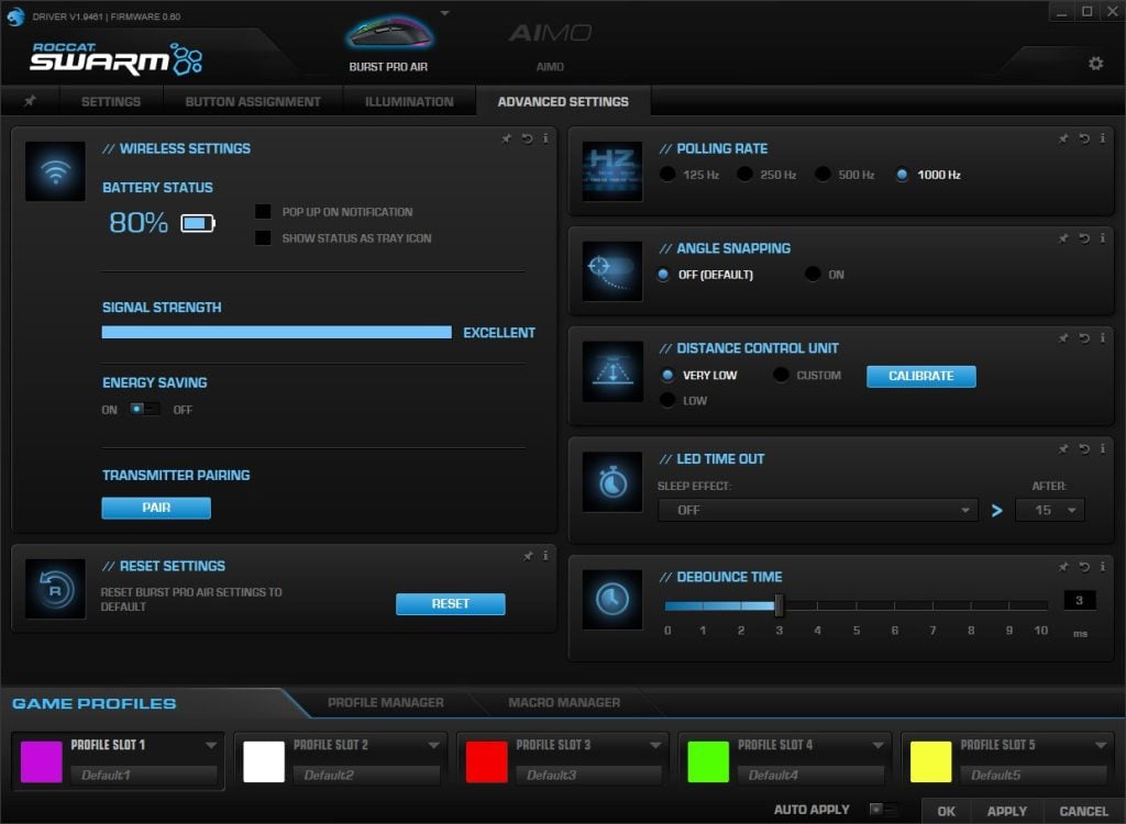 ROCCAT Swarm - Advanced Mouse Settings