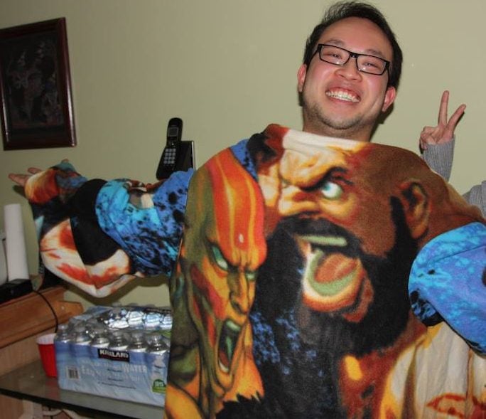 Ray with Street Fighter 4 snuggie