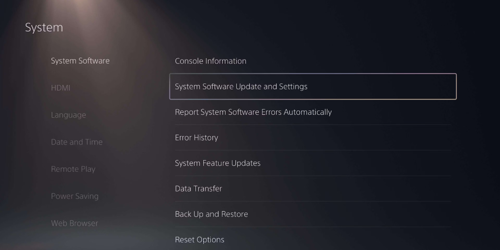 PS5 Software Update