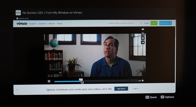 Vimeo on PS5 browser