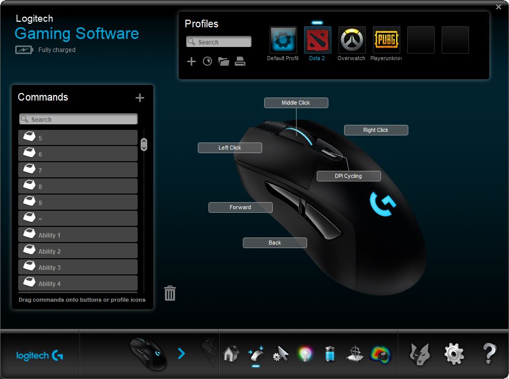 logitech g hub or gaming software