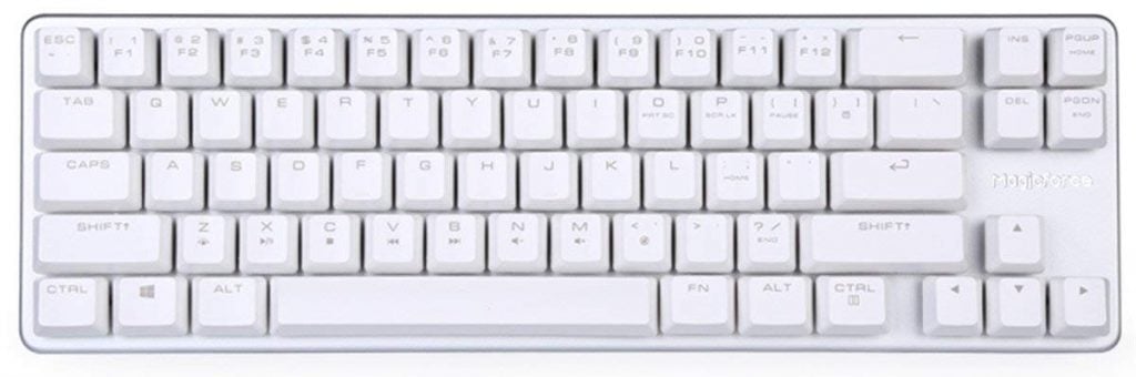 Magicforce 68 Keys Mini Gaming Mechanical Keyboard Blue Switch White Silver 