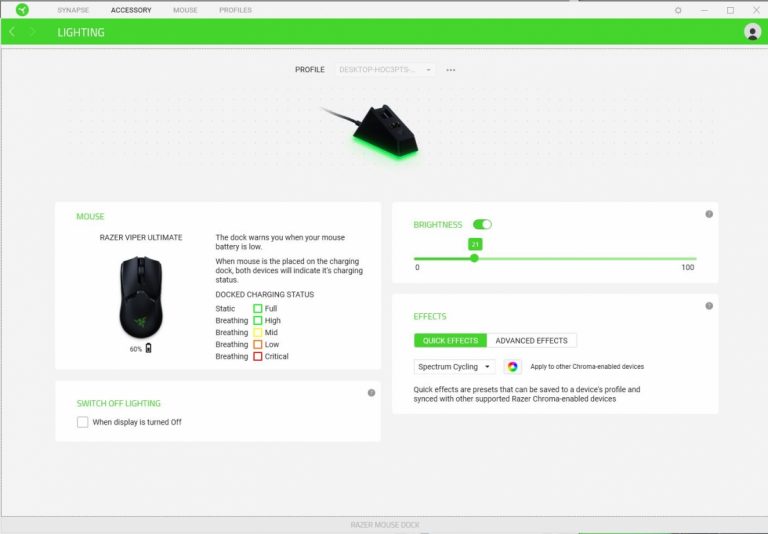 Razer viper settings